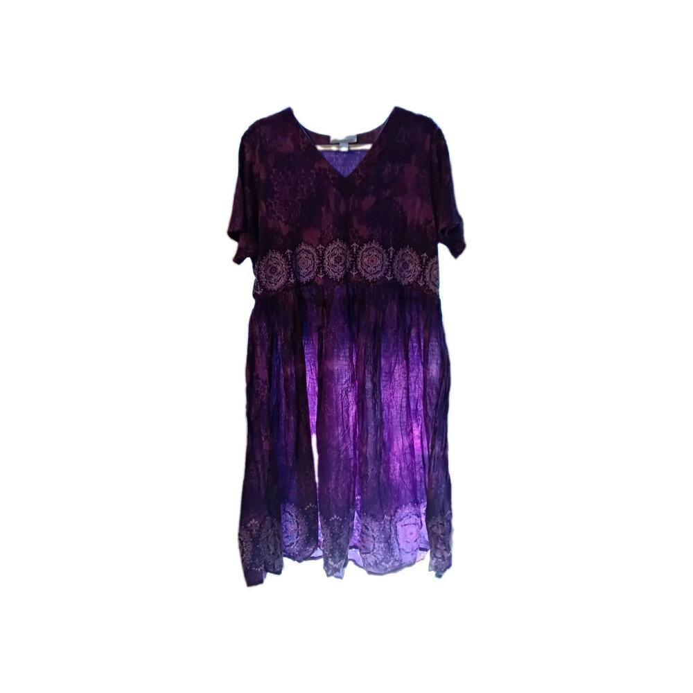 ONLY NECESSITIES Dress Purple, SIZE MEDIUM (14/16) Cotton Fairy Cottage